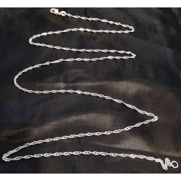 Sterling Silver 925 Plated 26 Inch Water Wave Chain Necklace New Thin 1/16th" - Picture 1 of 3